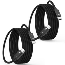 Thunderbolt 4 Cable,2Pack IntelCertified 6.6FT Long USBC to C 6.6FT, Black