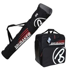 BRUBAKER Ski Bag Combo CHAMPION for Ski, Poles, Boots and Helmet - Black/Red