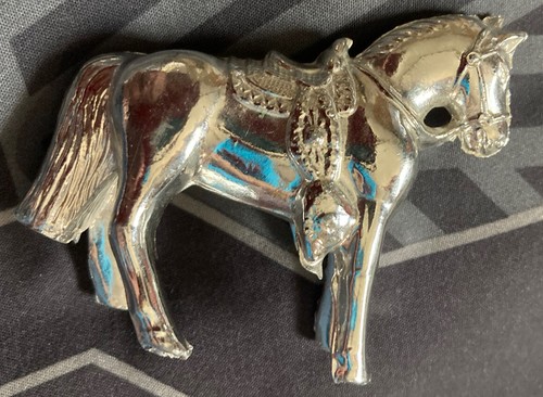 ๐ด Vintage Chrome METAL HORSE Rare Figurine Japan 2โ Tall 2.5โ Long Pony GC - Picture 3 of 8