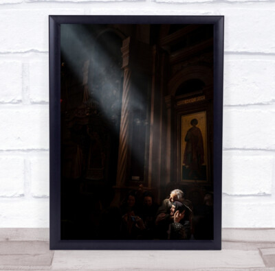 Heilige Kirche Ostern Licht Pilger Christentum Pilger dunkel niedrig Wandkunstdruck