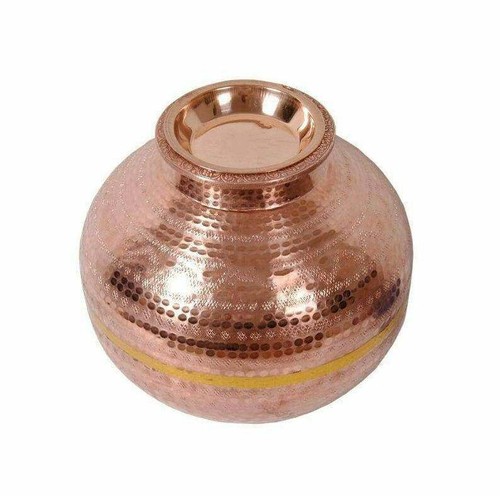 Nuevo Cobre Matka Agua Almacenamiento Dispensador Contenedor Olla De Buena Salud - Picture 4 of 4