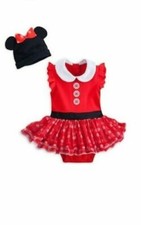 Disney Store MINNIE MOUSE Cuddly Bodysuit costume hat ears 12 18 mo month NWT