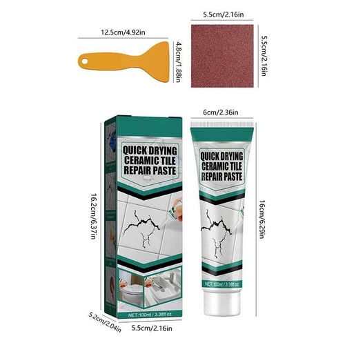 Ceramic Glue Adhesive Tile Repair Paste Kit with Free Scraper - Picture 2 of 12