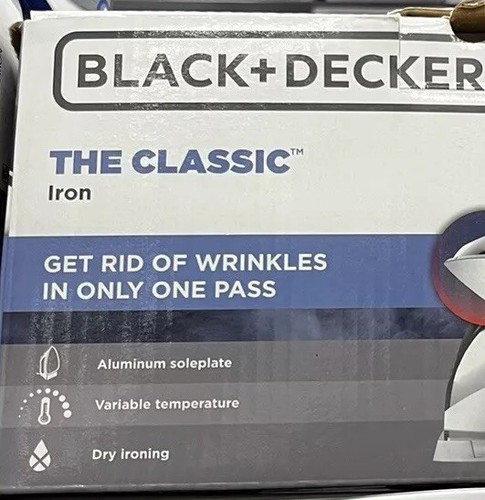 THE CLASSIC IRON DRY CLOTHING - BLACK + DECKER - HEAVYWEIGHT FLAT IRON MODEL F54 - Picture 3 of 3