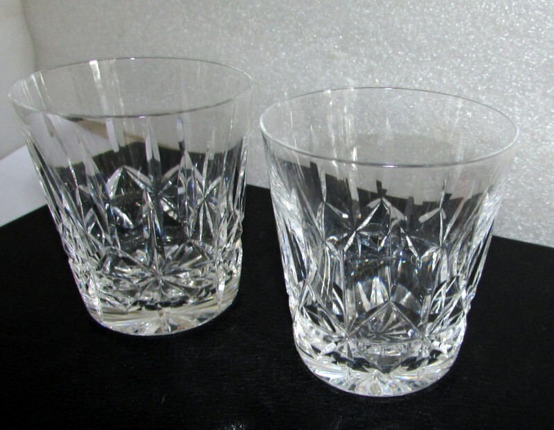 2 Waterford Crystal ROSSLARE Old Fashioned Rocks Glasses Ireland Mint Condition