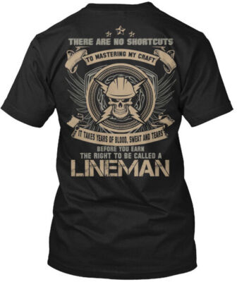 Lineman T-Shirt Made in the USA Size S to 5XL
