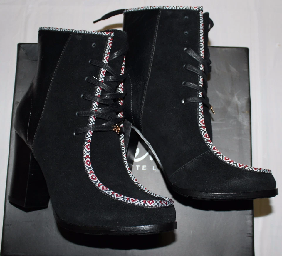 BOTÍN NANETTE LEPORE ISABEL GAMUZA NEGRO EE. UU. 6,5 Foto 3 de 4