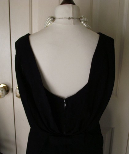 PAUL JONAS Dress Black Crepe 1960s Genuine Vintage Handmade UK size 12 - 14 - Picture 7 of 11