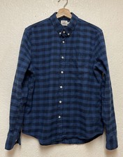 Flint and Tinder Flannel Oxford Button up Shirt Green Plaid Made in USA Sz M