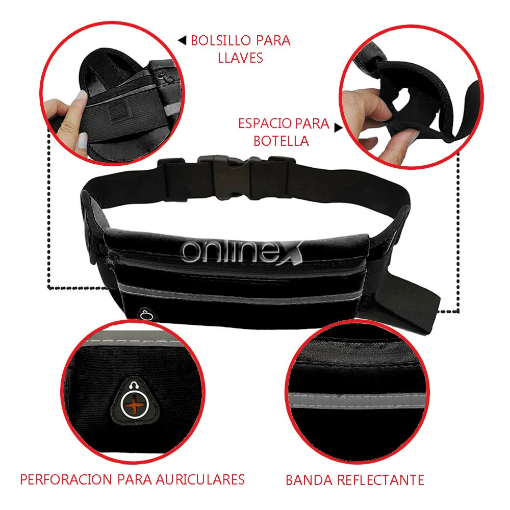 Cinturon Ri onera Deportiva para M vil Botella Llave Running