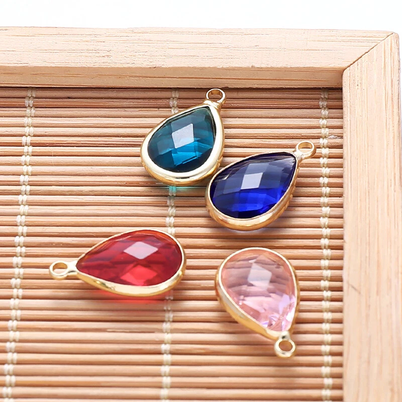 Pendientes pulsera colgante con conector de gotas de cristal de 10 piezas hágalo usted mismo Foto 2 de 4