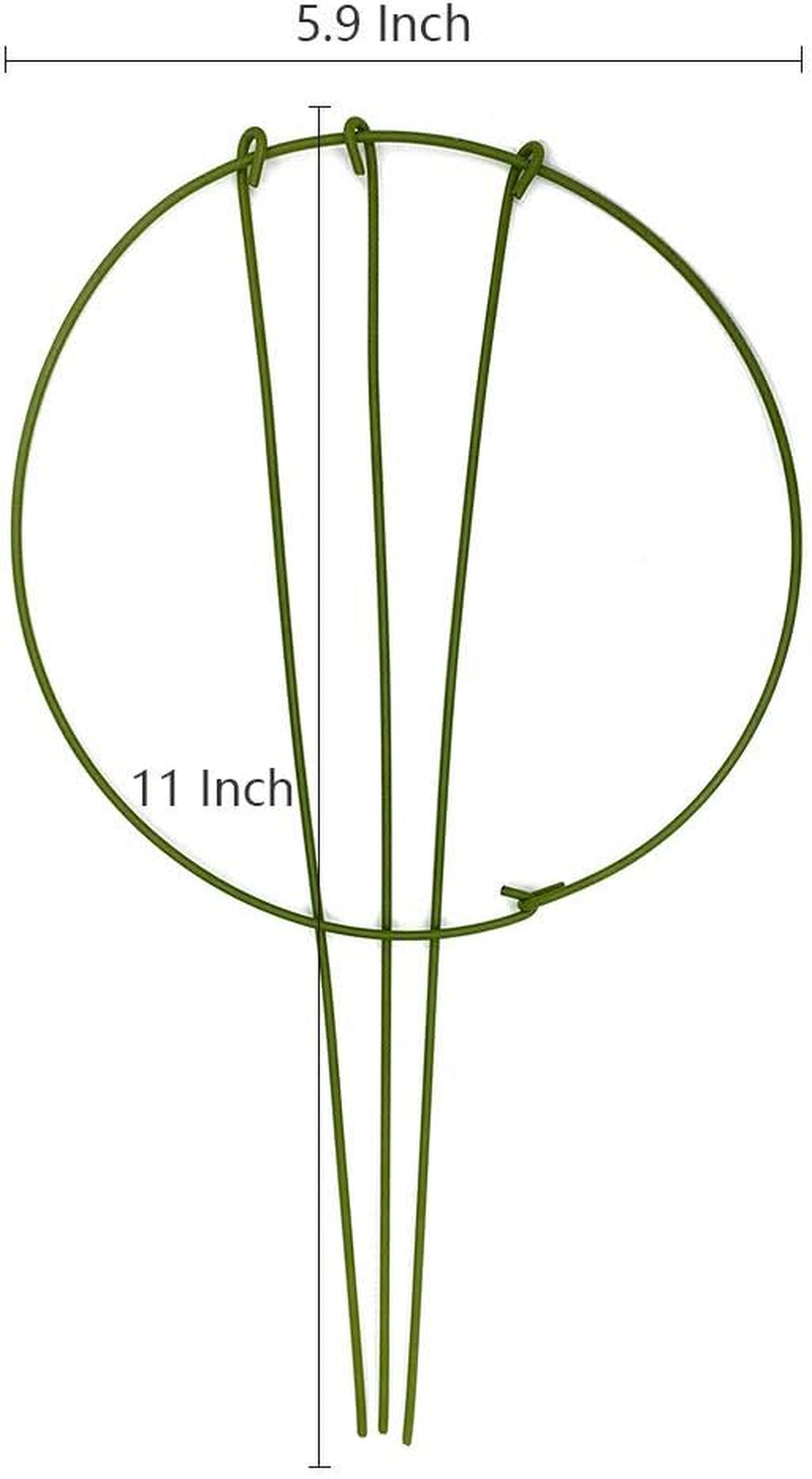 5Pack Garden Plant Support Stake Green Plant Support Rings Support