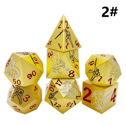 Dados de metal RPG creativo de 7 dados - Imagen 5 de 9