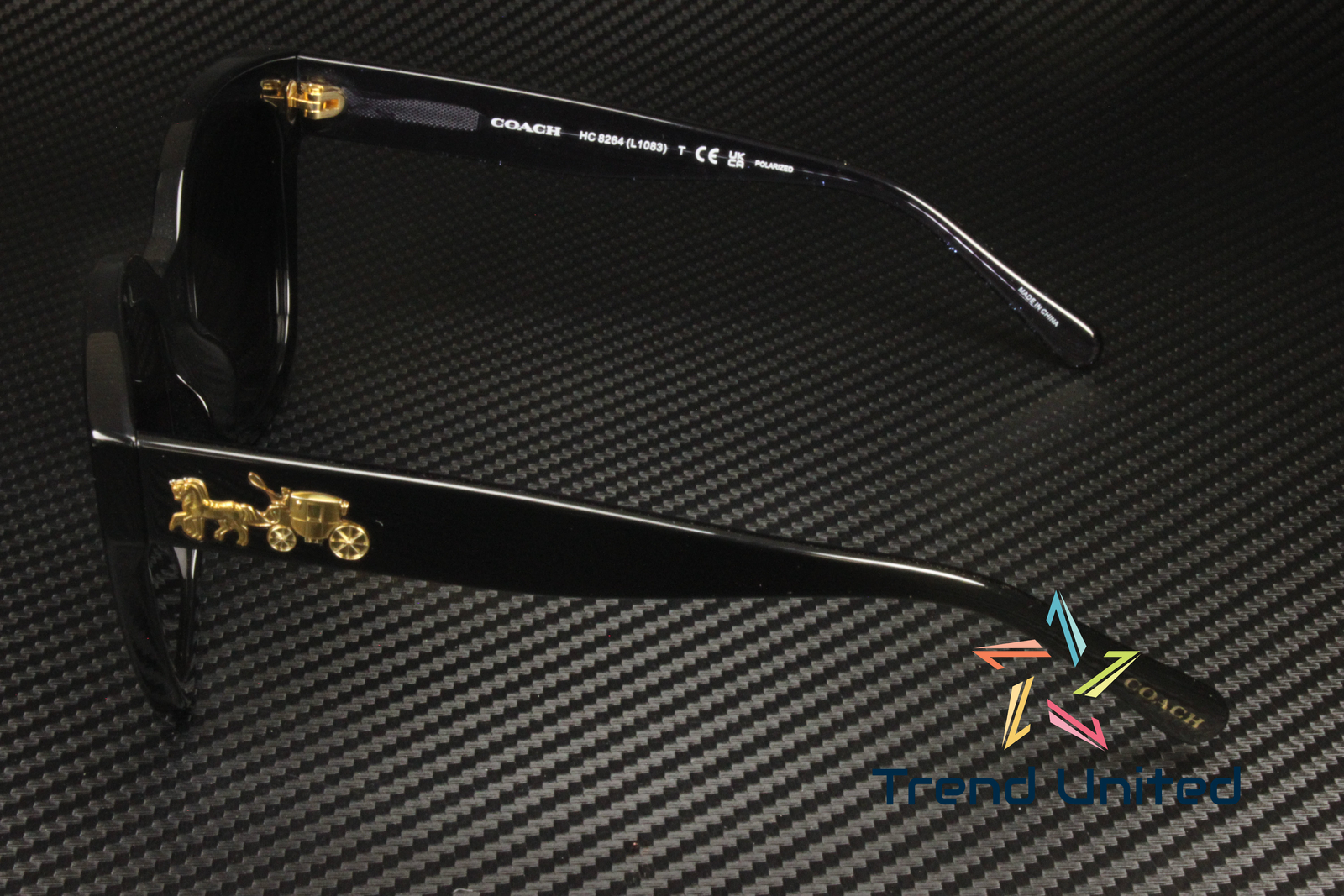 COACH HC8264 5002T3 Black Grey Gradient Polarized 56 mm Women's