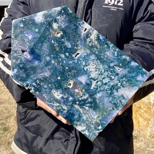 6.76LB Natural Water Grass Moss Agate crystal pillar Crystal Reiki - 第 13/17 張圖片