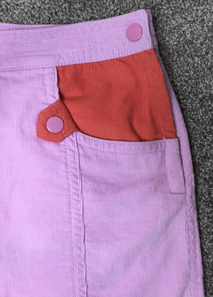 Minifalda Marc Jacobs Rosa/Naranja Courderoy Cremallera Lateral con Bolsillos Talla 8 Foto 2 de 4