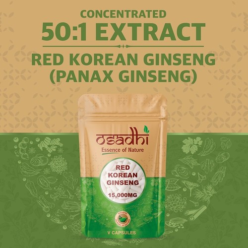 Red Korean Ginseng Capsules 50:1 15,000mg High Strength Red Panax Powder Extract - Picture 5 of 45