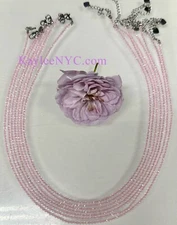 Wholesale Lot 6 Pcs 2mm Natural Rose Quartz  Necklaces Crystal Healing Energy