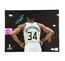 Giannis Antetokounmpo Signed 11x14 Photo Milwaukee Bucks Autographed Auto JSA 