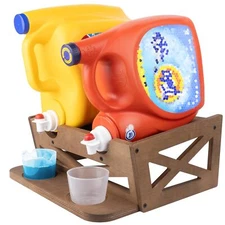 Laundry Detergent Holder Holds 2 Bottles 35 lbs Capacity Wooden Retro Design