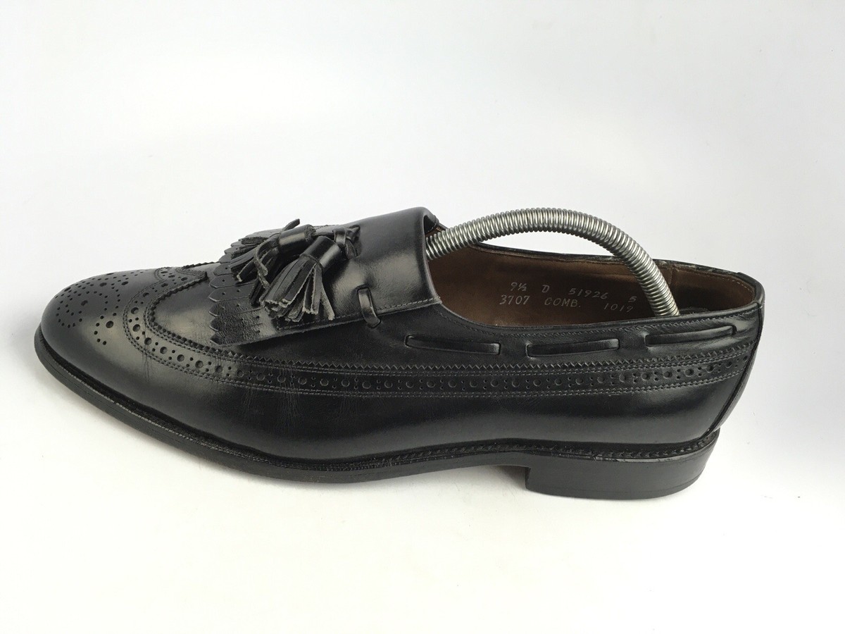 Allen Edmonds Arlington Black Wingtip Brogue Tassel Loafers 