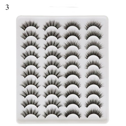 20 Pair 6D Faux Mink False Eyelashes Wispy Cross Long Thick Fake Eye Lashes ^ Ḛ - Picture 11 of 12