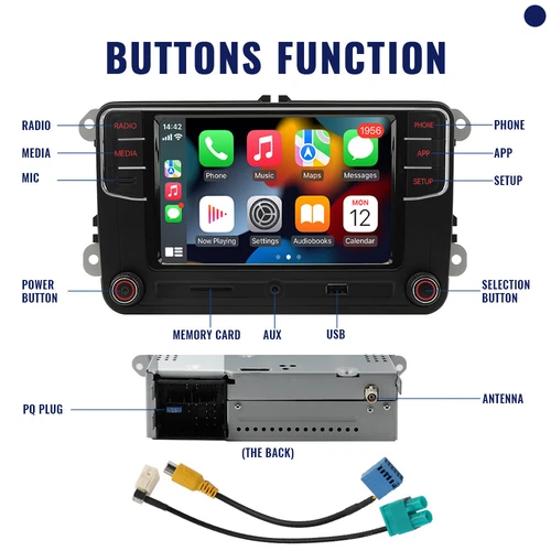 NONAME Android Auto RCD330 187F Carplay Autoradio Headunit für PQ VW Passat Golf - Bild 3 von 18
