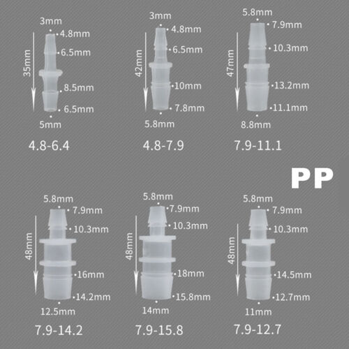 Riduttore falegnameria diritta tubo plastica connettore spinato tubo aria acqua - Foto 4 di 32