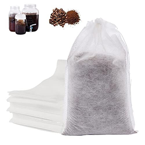 60 Pcs 6x10 Inch No Mess Cold Brew Coffee Bags Disposable Filter Pouch for Tea