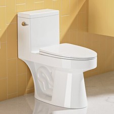 One-Piece Elongated Toilet with Comfort Height  Siphonic Jet Flush System