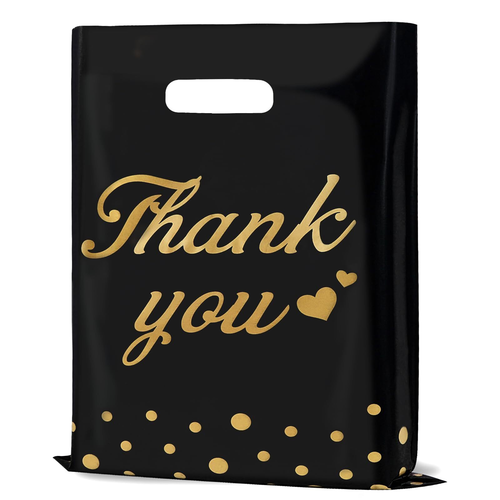 100 Pcs Thank You Bags Shopping Bags for Small Business, 1.57 Mil Thick 9x12I...
