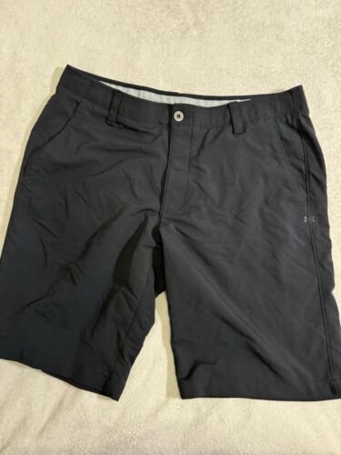 Under Armour Shorts Men 38 Black Flat Front Golfing 10" Inseam Outdoors - Picture 3 of 6
