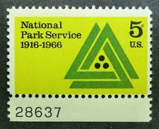 1314 MNH 1966 5c National Park Service PNS Ulysses S. Grant Yellowstone nature