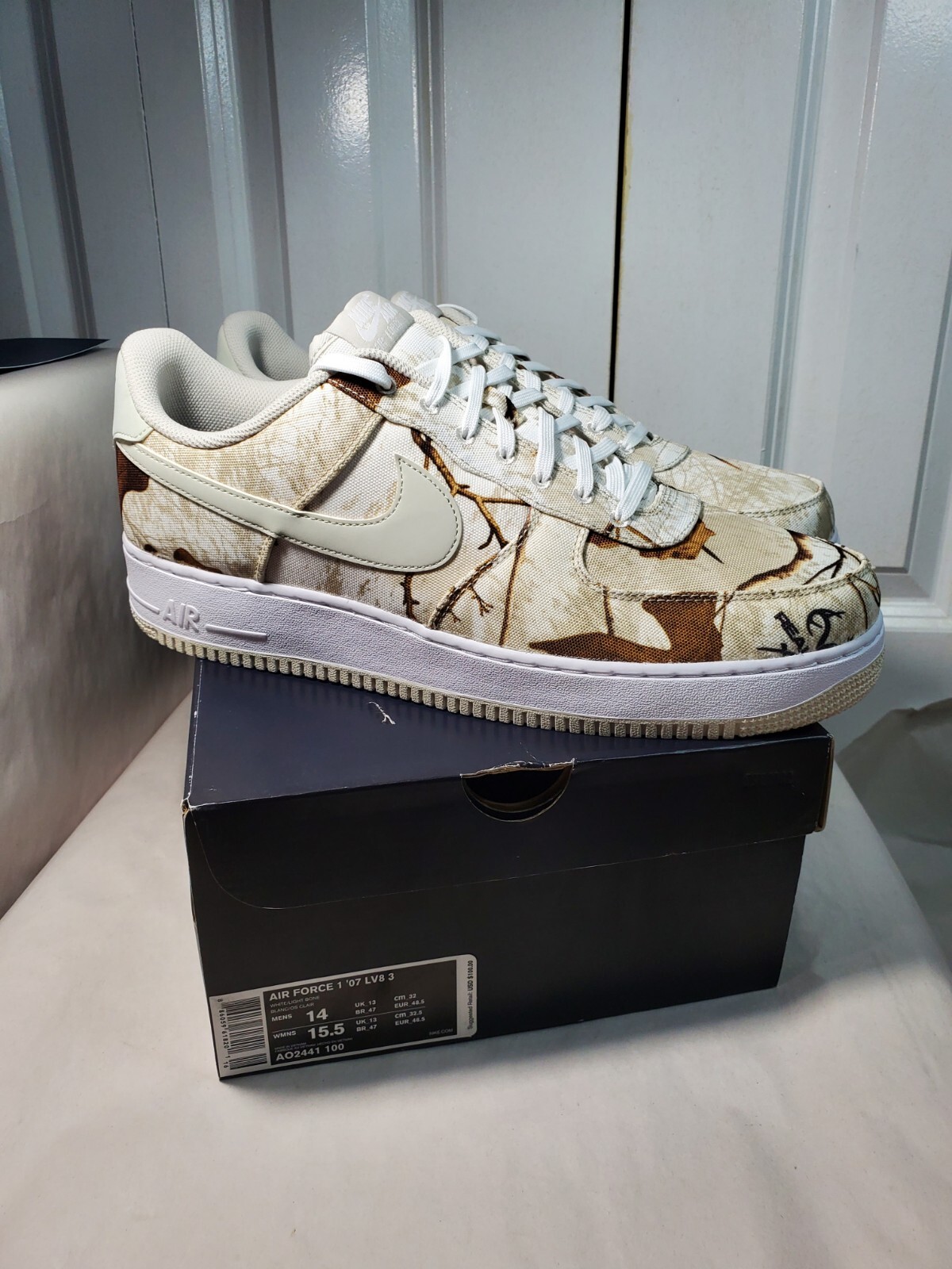 RARE NEW Air Force '07 LV8 3 White Camo AO2441-100 Size 14 eBay