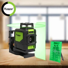 Huepar Rotary Laser Level Cross Line Self Leveling Green Beam Professional Tool