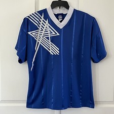 Vintage 90's Umbro Futbol Soccer Jersey Shirt Adult XL Blue #14 Mens USA