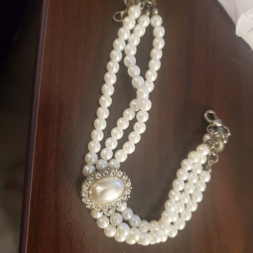 Menge Kunstperlenarmband, Paar VINTAGESCREW AN Ohrringen KOSTENLOSER VERSAND - Bild 4 von 4