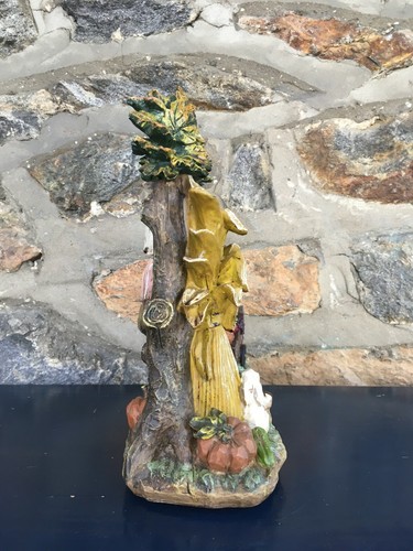 Vtg Wooden Hand Sculpted Thanksgiving Give Thanks Rope Swing Pilgrim Figurine - Picture 3 of 4