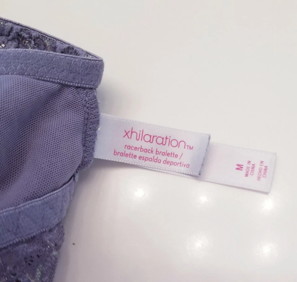 Sujetador Bralette Xhilaration Medio Encaje Floral Ajustable Espalda Corredora Correas Gris Foto 2 de 4