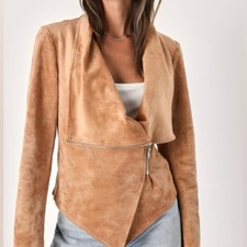 Wild At Heart Tan Vegan Suede Moto Jacket