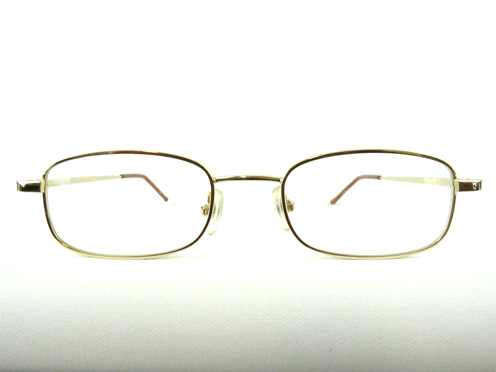 Herrenbrille Metallfassung schlicht goldf. mit schmaler Glasform Gr.L (Breite)