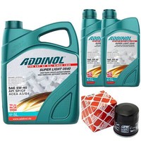 MotoröL Set Addinol 5W-40 Super Light 7 Liter + ÖLfilter FüR Subaru Outback 3.6