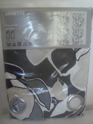 NEW Ikea Window Panels Pair of Curtains Eyelets 57 x 98 '' Gray Multicolor
