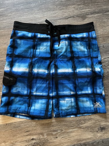 ZeroXposur Herren UPF 50+ Sonnenschutz schnelltrocknend blau Badehose LARGE Neu mit Etikett