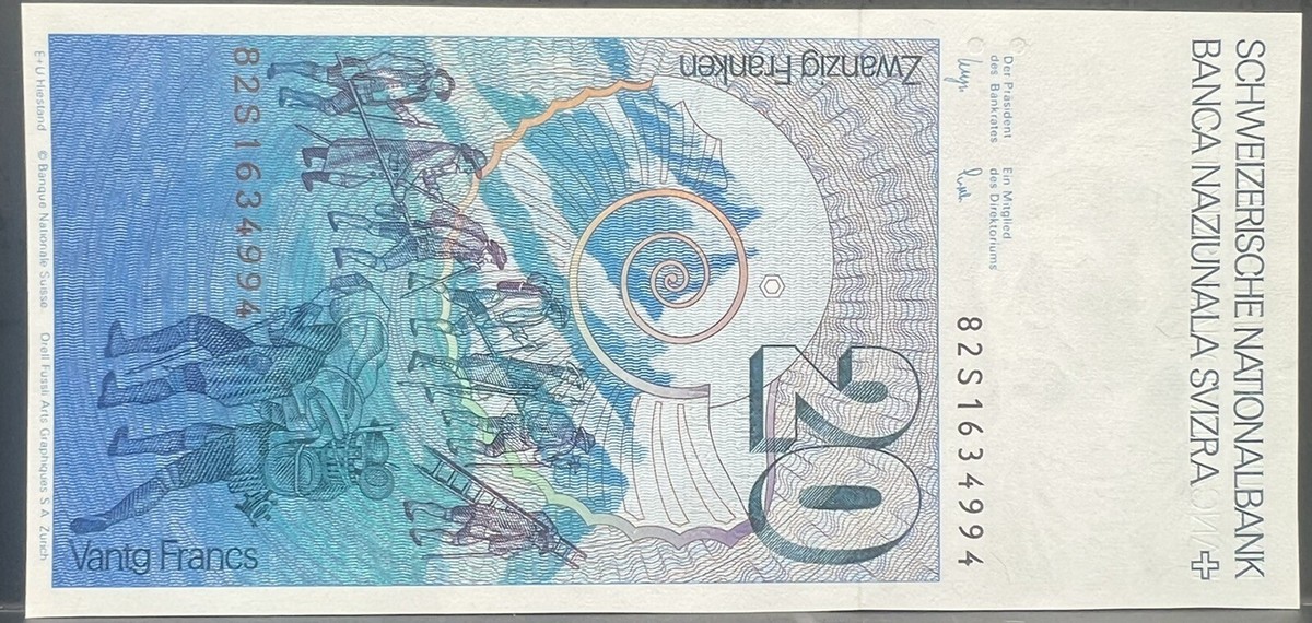 SWITZERLAND 20 FRANCS P-55 SWISS Money Bill BANK NOTE | eBay