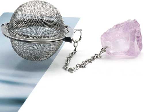 5 Pcs Tea Filter Stainless Steel with Crystal Energy Stone Tea Strainers with Fi - Picture 5 of 12