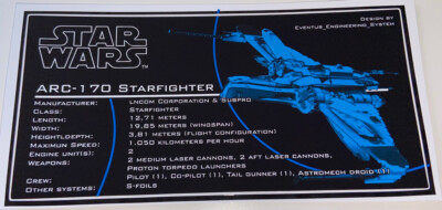 Lego Star Wars UCS Style Sticker MOC-89009 ARC-170 Eventus_Engineering_System