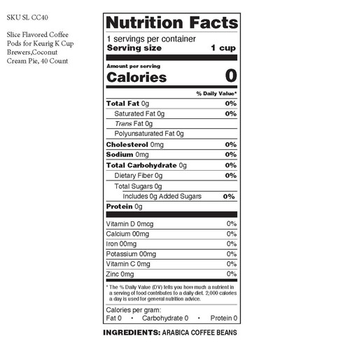 Cápsulas de café con sabor a rebanada para cerveceras Keurig 2.0, pastel de crema de coco, 40 unidades - Imagen 3 de 10