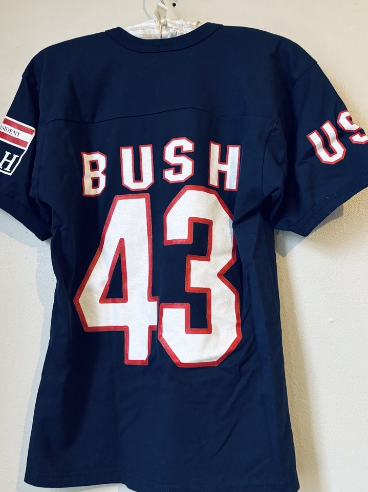 Vintage President George W Bush Bush 43 Jersey T-Shirt Unisex S USA EUC ...