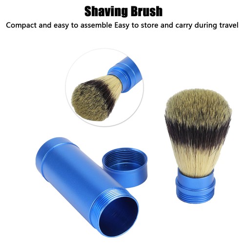 Men Portable Beard Brush Travel Facial Cleaning Foaming Shaving Brush Grooming - Picture 10 of 11